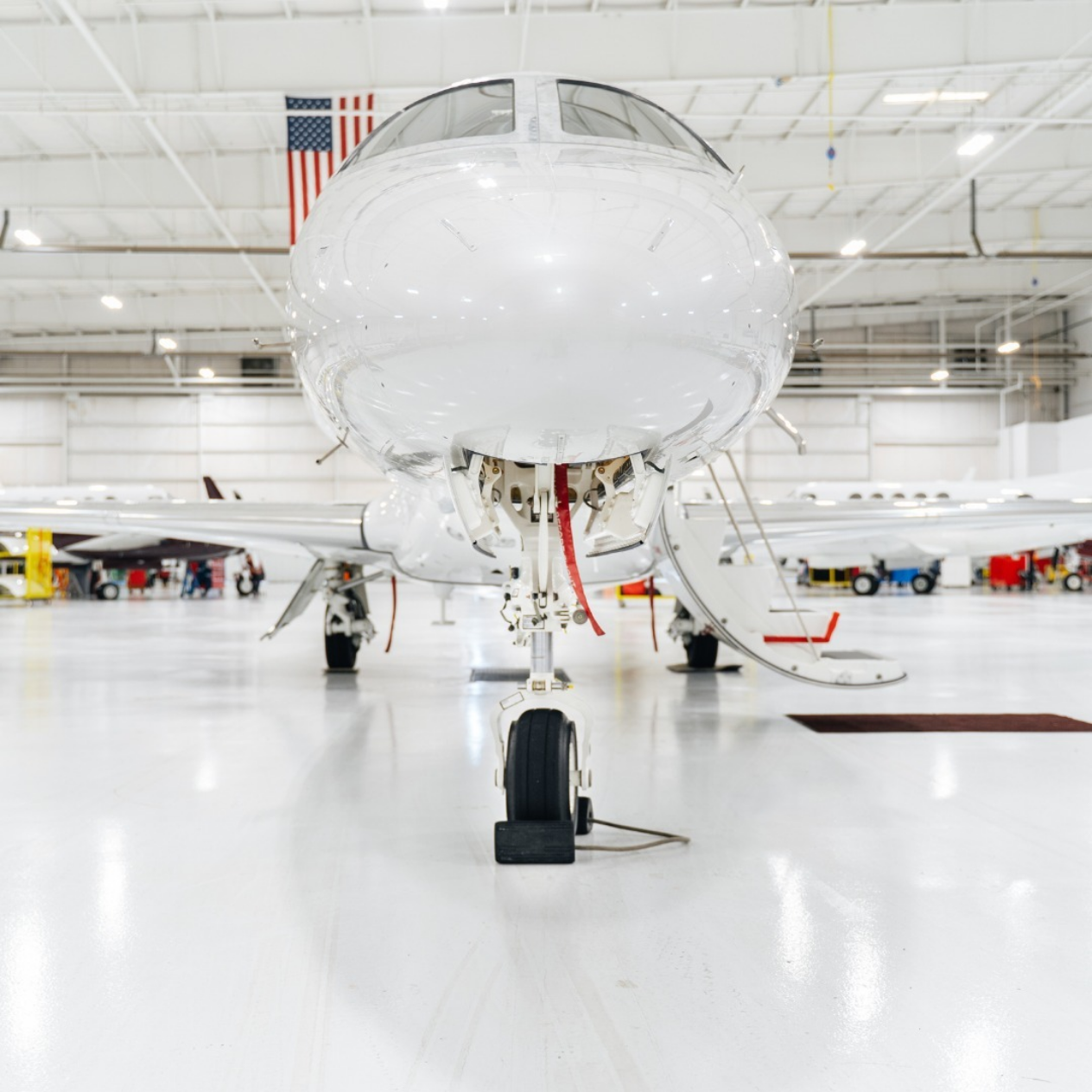 Private Jet In hangar KRBD Dallas Executive Airport